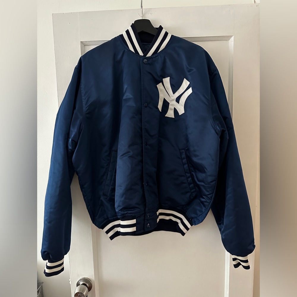 New York Yankees Vintage Satin Bomber Diamond Collection Starter Jacket